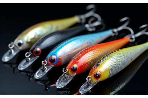 様々な表面仕上げとカラーを持つジグとルアーのセット